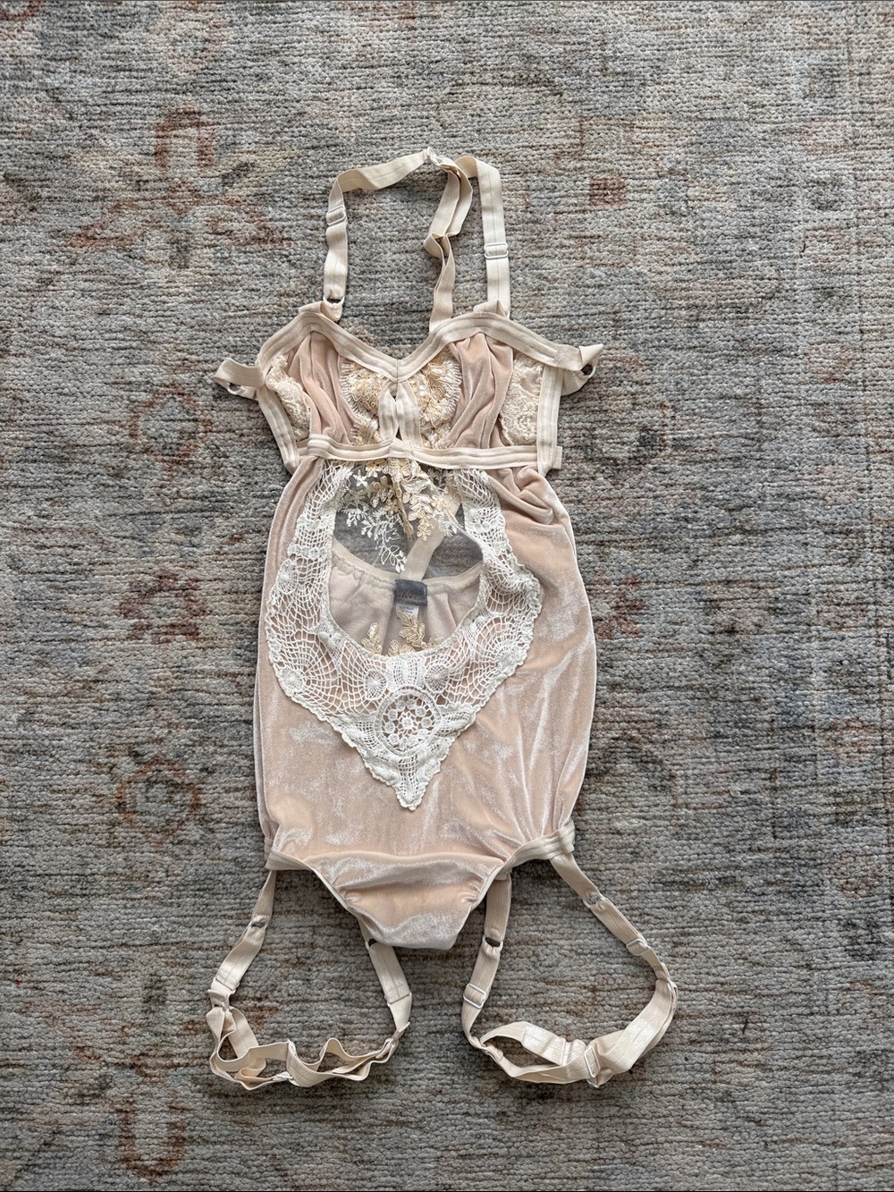 Solstice Sheer Lace-Front Chemise in Nude